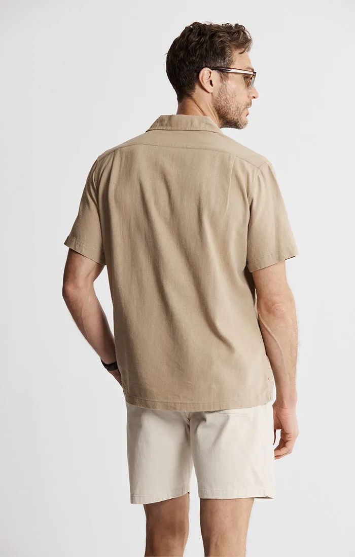 Linen Suffolk Short Sleeve Camp Shirt