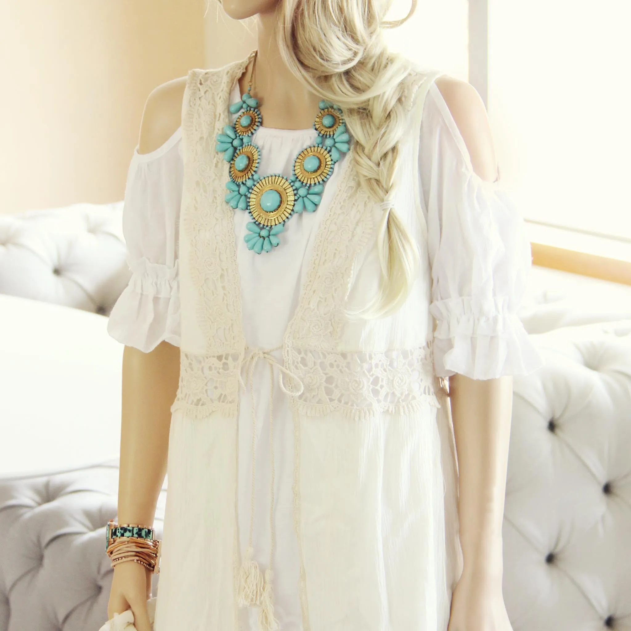 Marrakesh Lace Duster in Cream