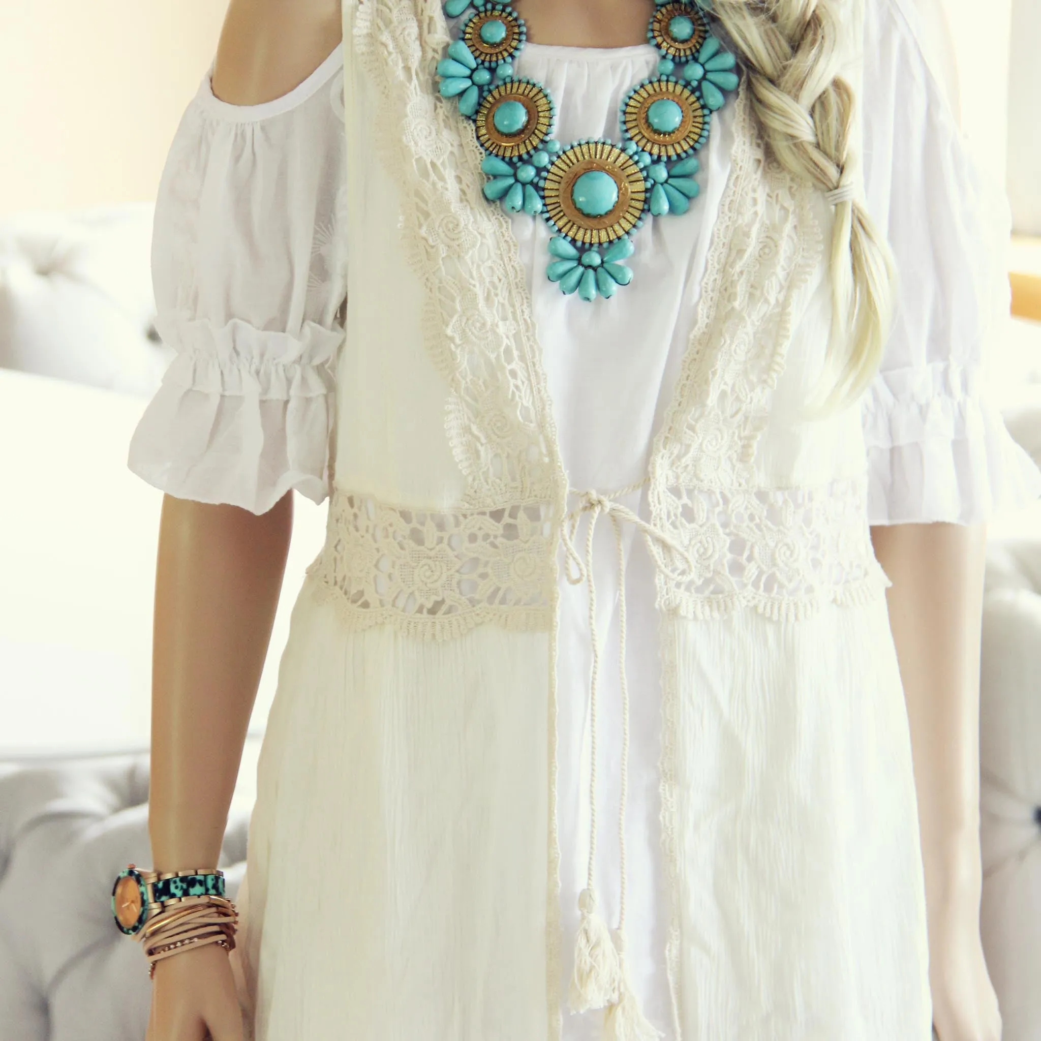 Marrakesh Lace Duster in Cream