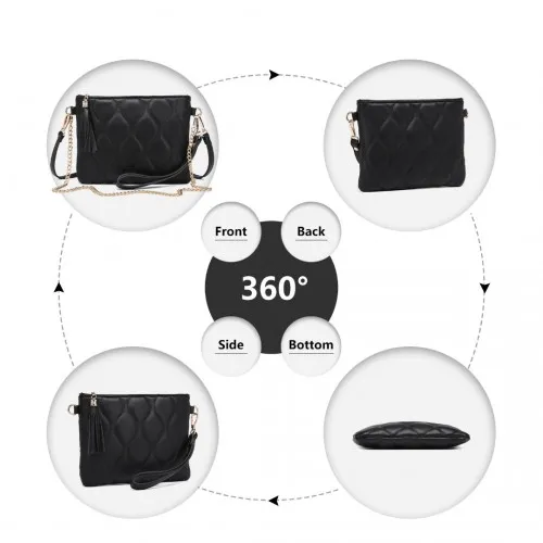 Miss Lulu Small PU Leather Soft Crossbody Bag - Black | Elegant & Versatile Accessory