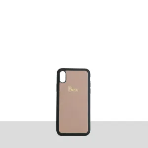 Nude Saffiano Leather IphoneX/XS Case
