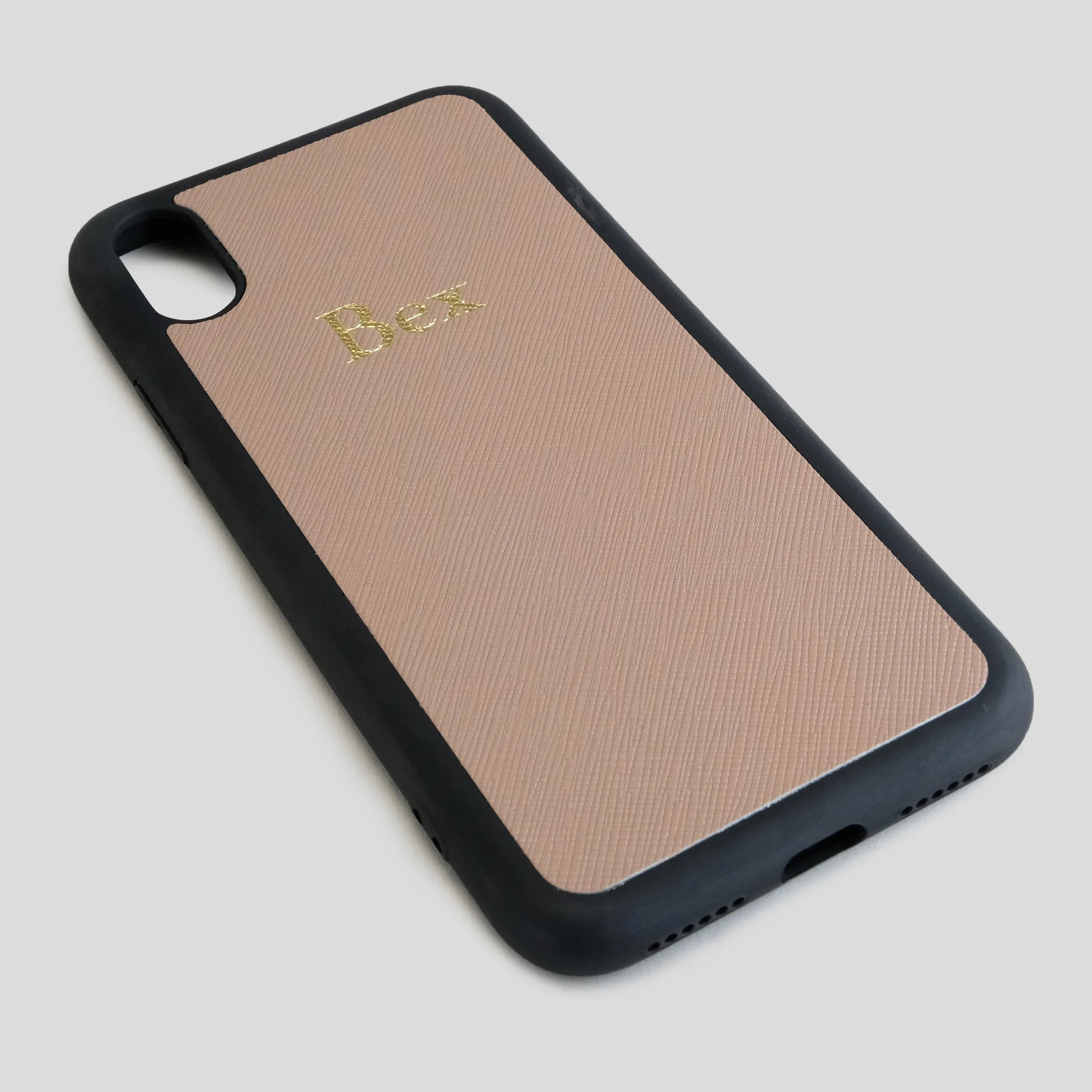 Nude Saffiano Leather IphoneX/XS Case