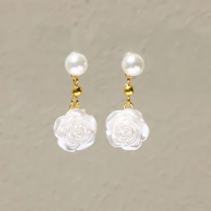 Pearl Rose Earrings