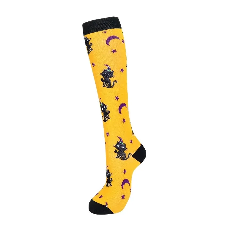 ROYALUCK 6 Pairs Halloween Colorful Compression Socks for Men & Women Circulation