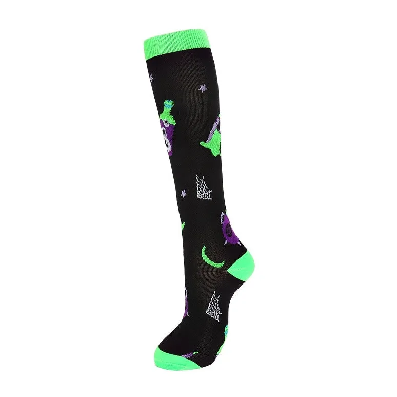 ROYALUCK 6 Pairs Halloween Colorful Compression Socks for Men & Women Circulation