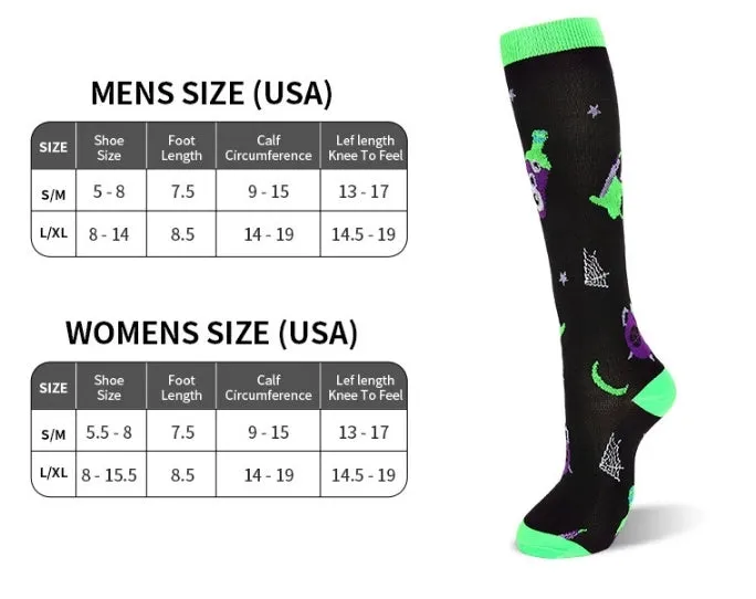ROYALUCK 6 Pairs Halloween Colorful Compression Socks for Men & Women Circulation