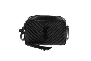 Saint Laurent All Black Chevron Lou Camera Bag 2020