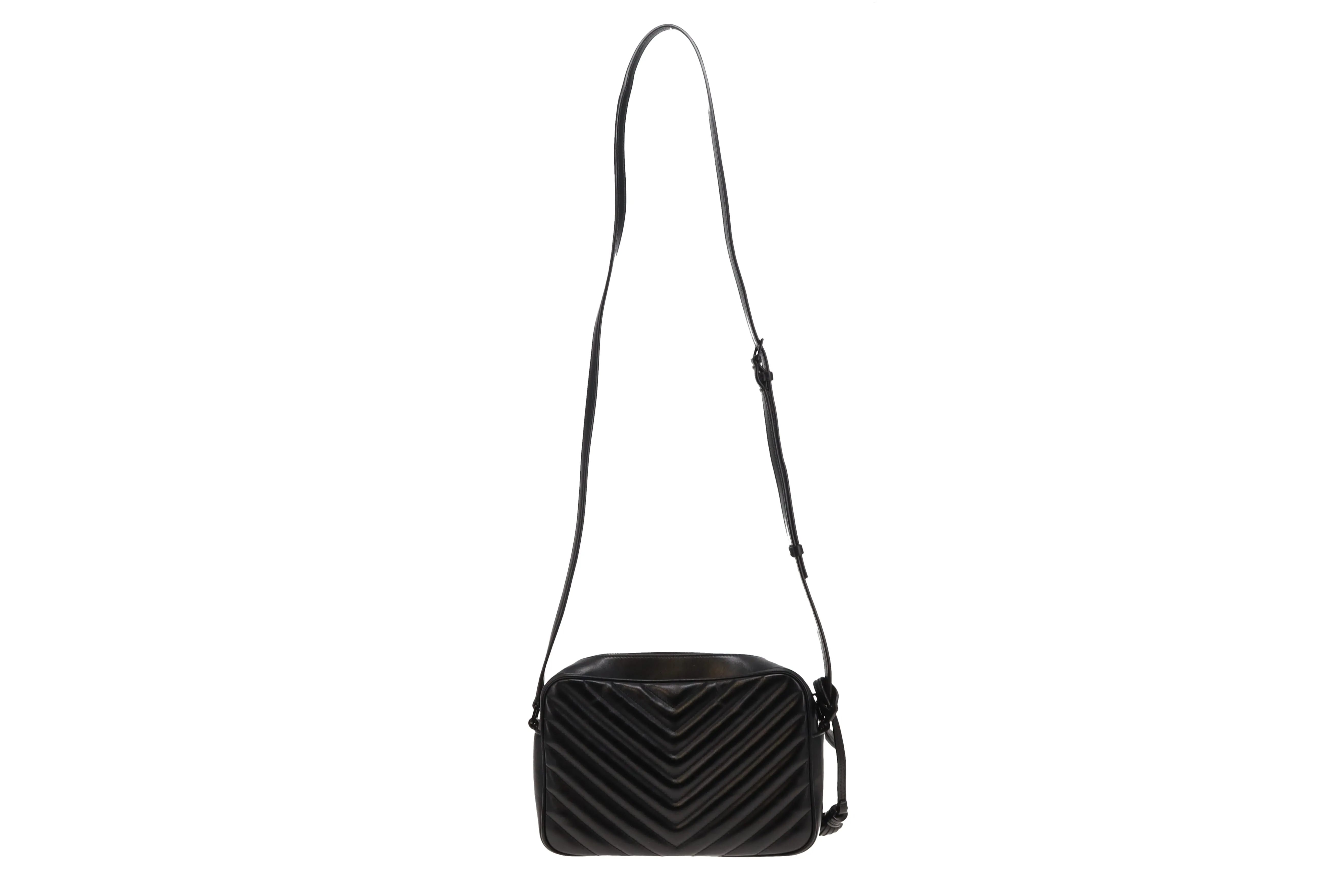 Saint Laurent All Black Chevron Lou Camera Bag 2020