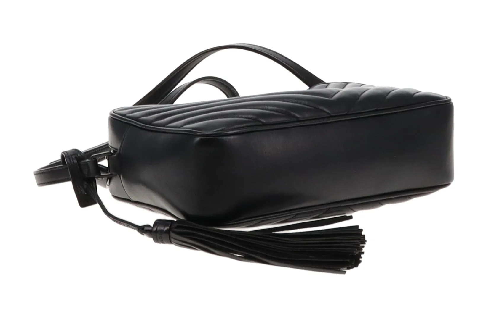 Saint Laurent All Black Chevron Lou Camera Bag 2020