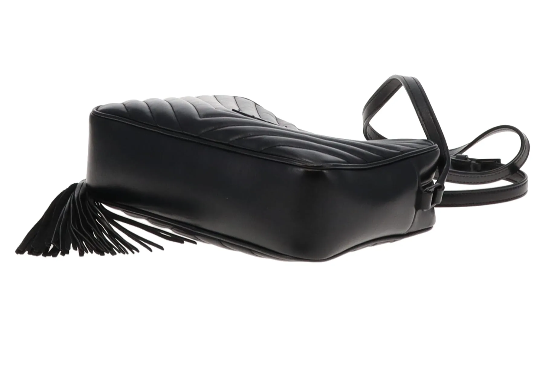 Saint Laurent All Black Chevron Lou Camera Bag 2020