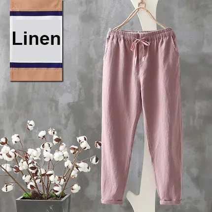 Simple Basic Shift Solid Linen Pants
