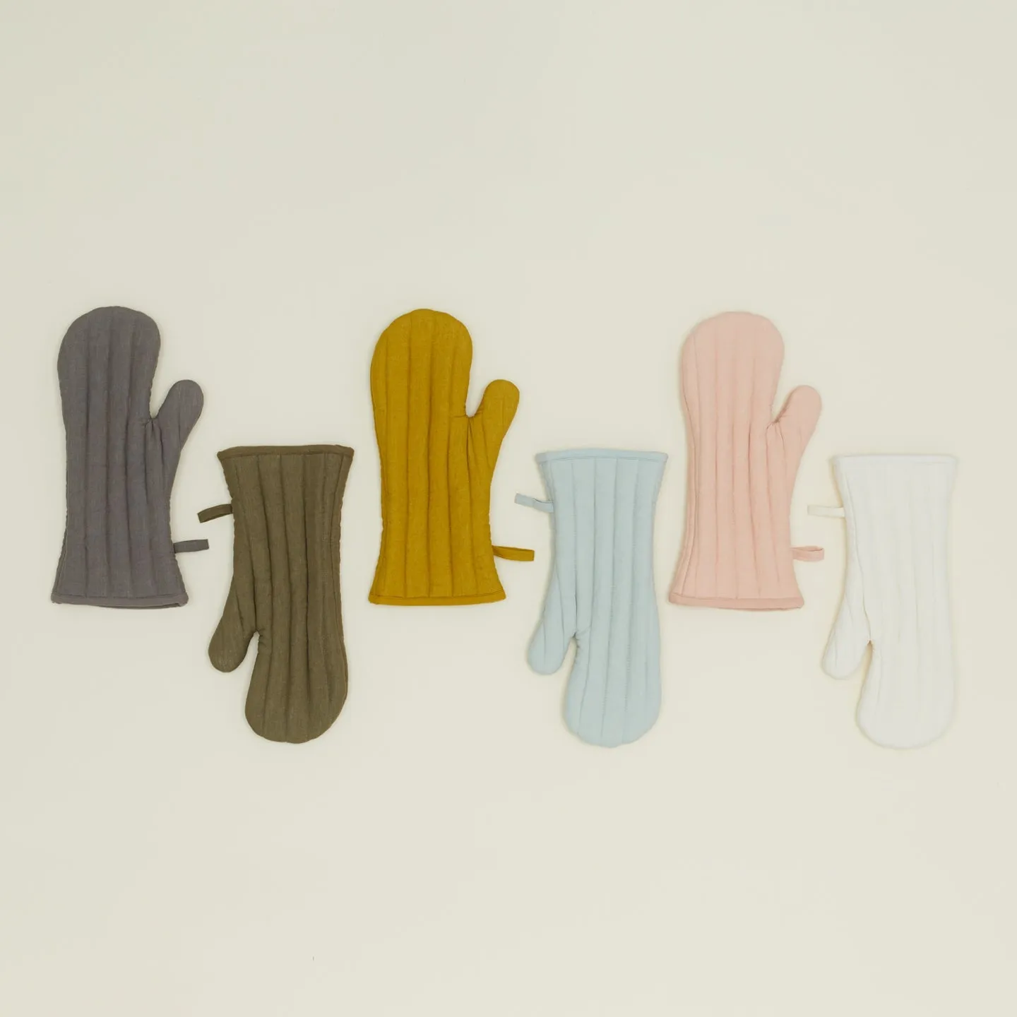 Simple Linen Oven Mitt (Blush)