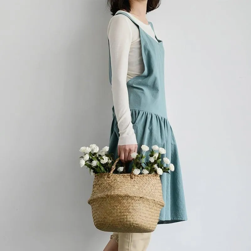 Simple Style Cotton / Linen Apron for Women