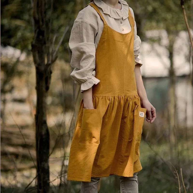 Simple Style Cotton / Linen Apron for Women
