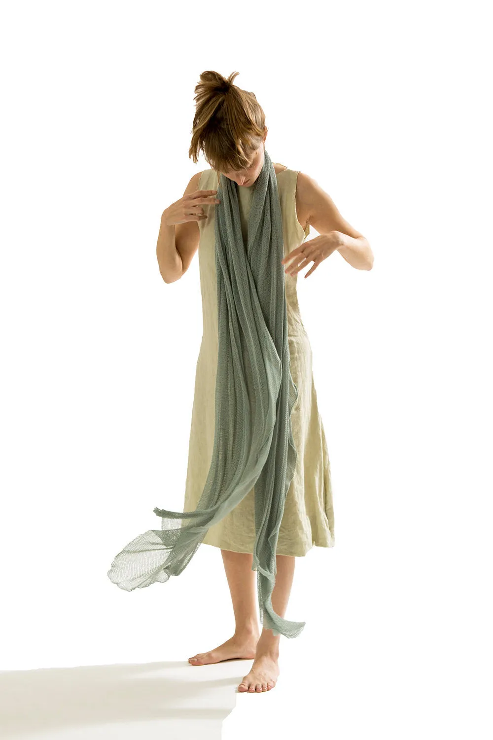 Smoked Green Big Air Bamboo Scarf