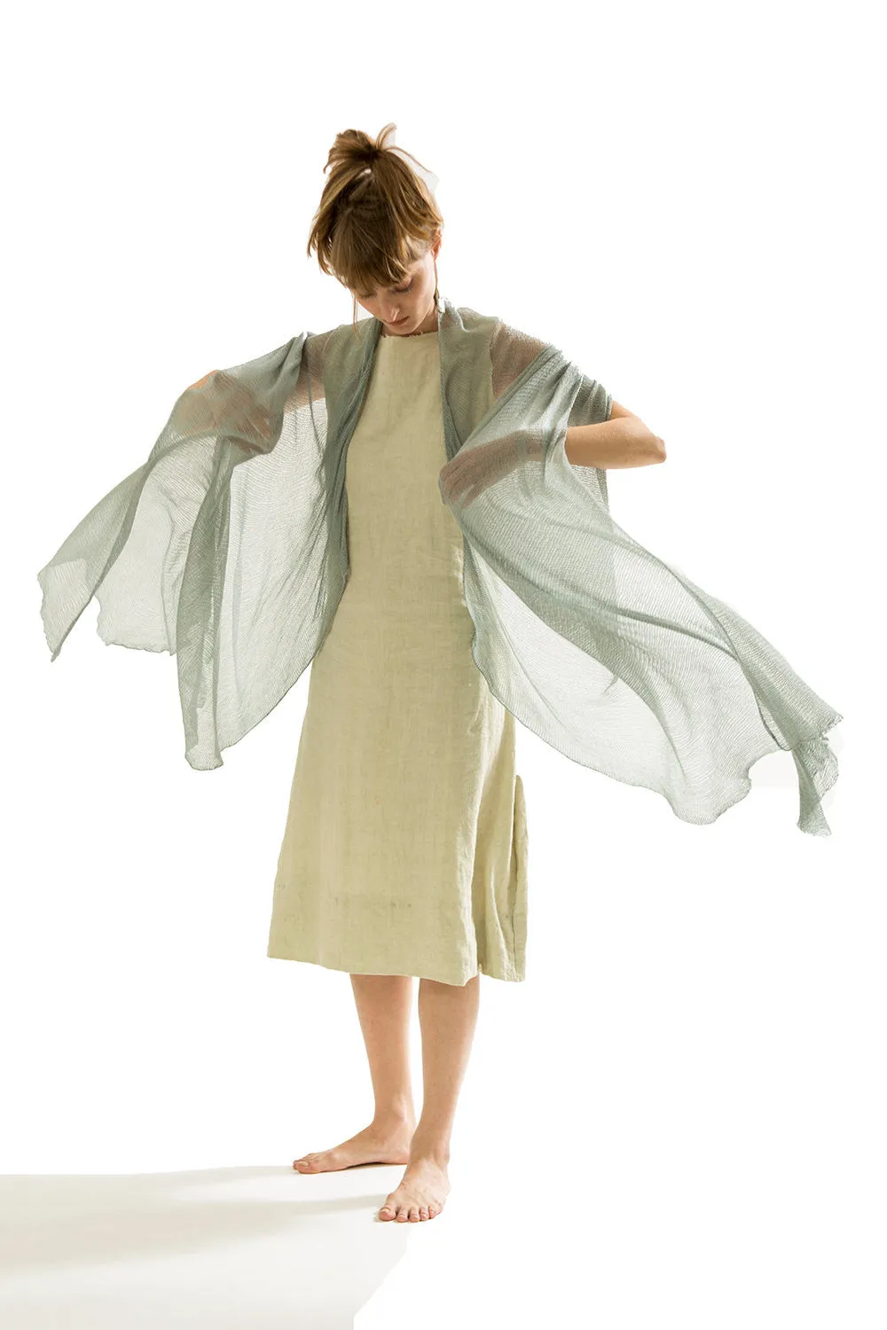 Smoked Green Big Air Bamboo Scarf