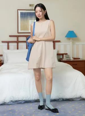 Soft Cotton Sleeveless Mini Dress OY427
