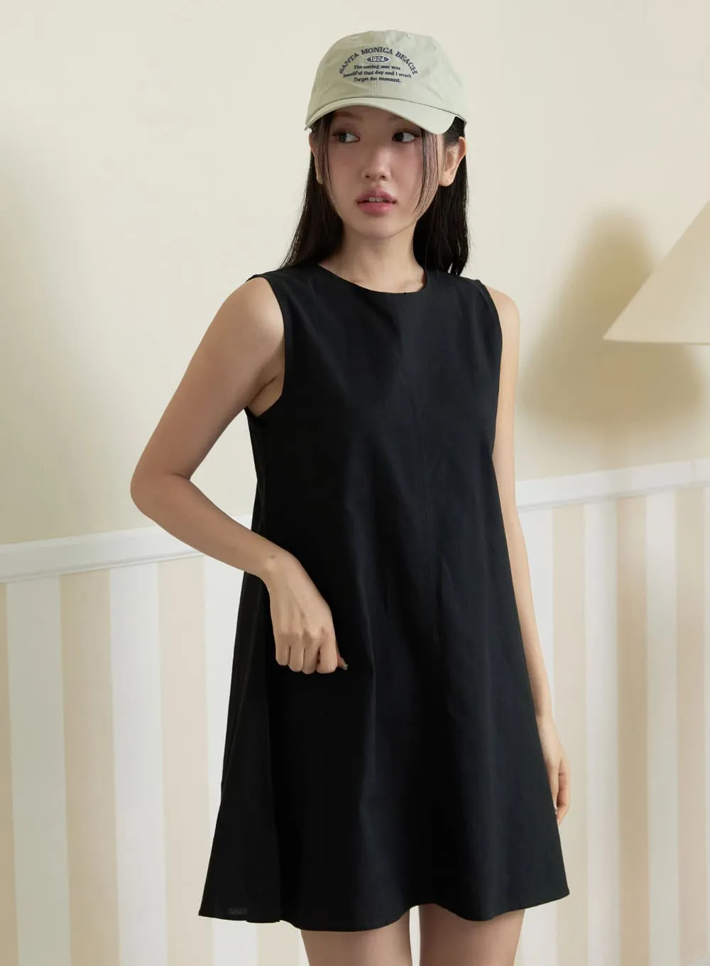 Soft Cotton Sleeveless Mini Dress OY427