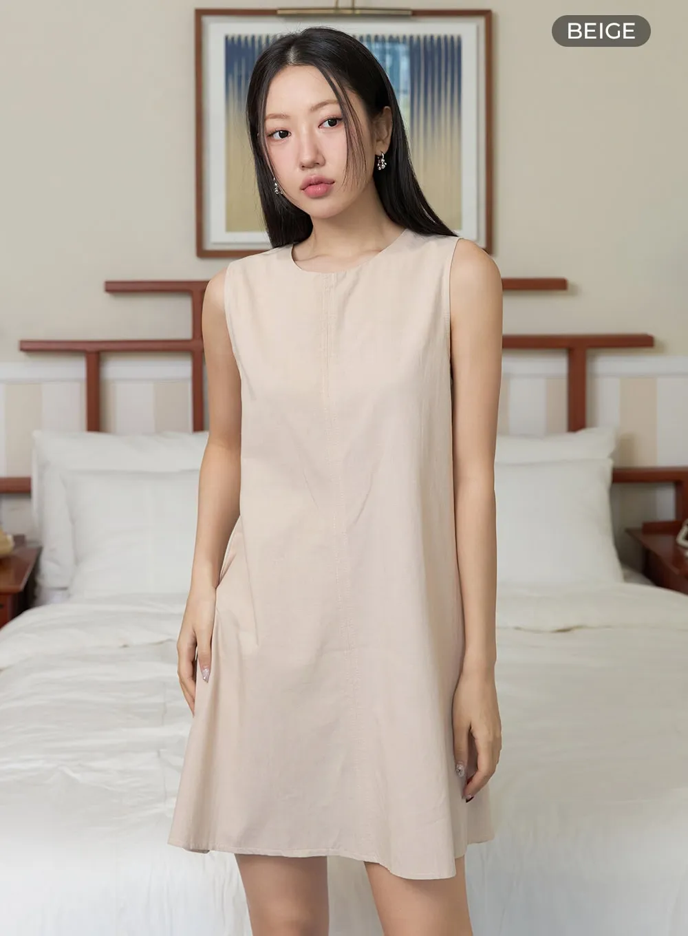 Soft Cotton Sleeveless Mini Dress OY427