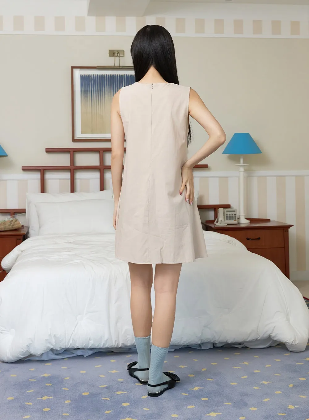 Soft Cotton Sleeveless Mini Dress OY427