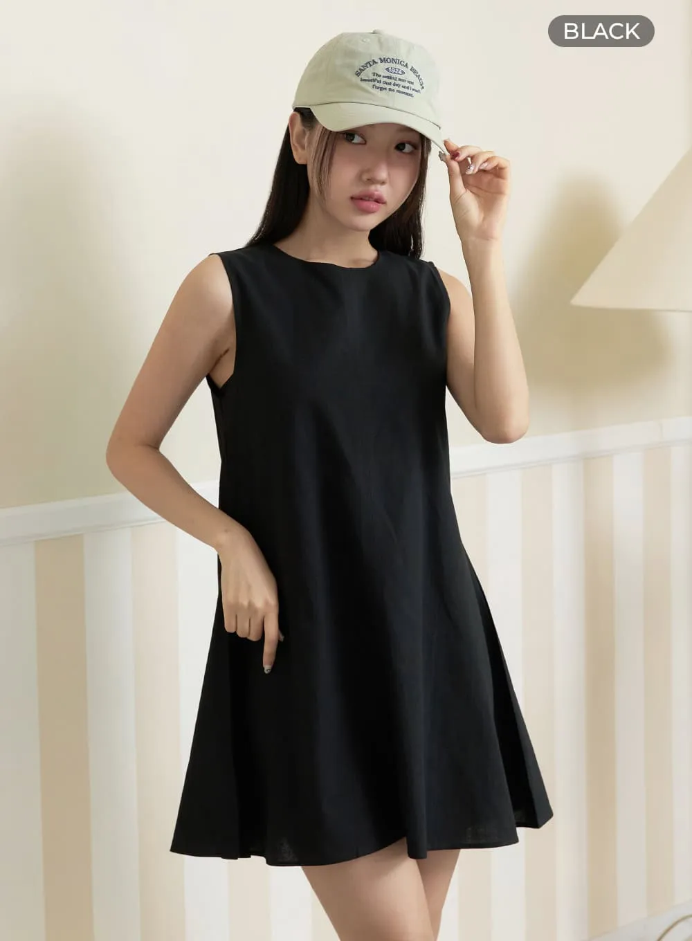 Soft Cotton Sleeveless Mini Dress OY427