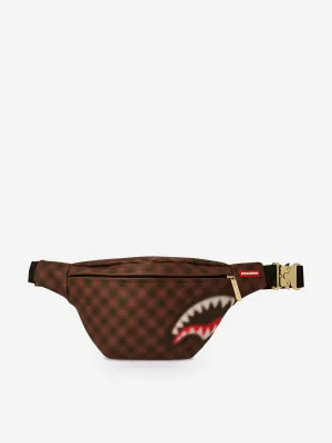 Sprayground Kids Sharks in Paris Blur Savvy Belt Bag in Brown (38.1 cm)