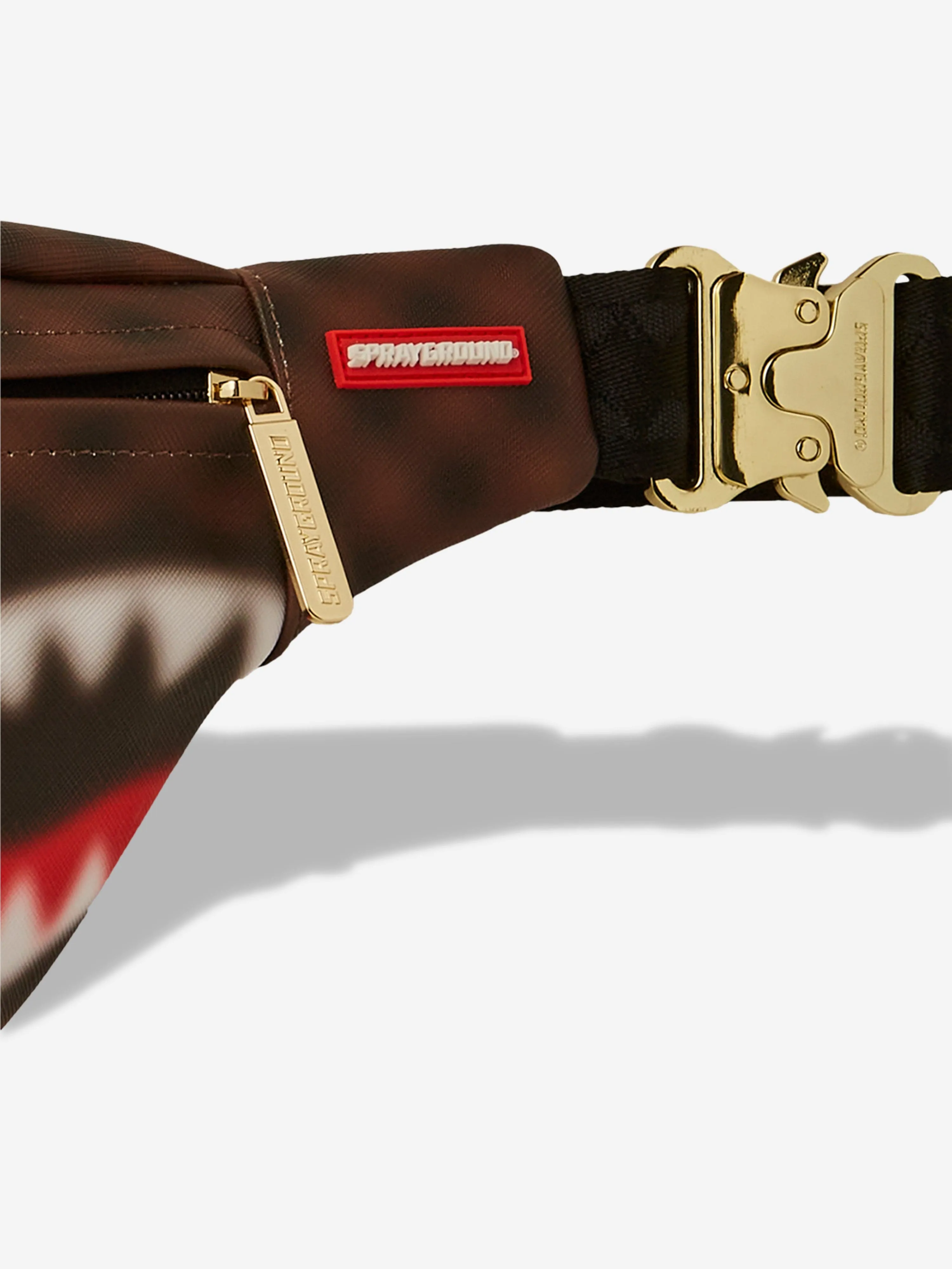 Sprayground Kids Sharks in Paris Blur Savvy Belt Bag in Brown (38.1 cm)