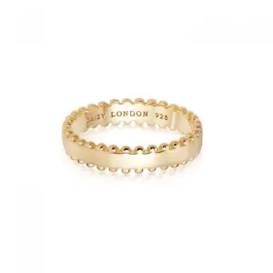 Stacked Beaded Band 18ct Gold Plated Ring SRB9006_GP