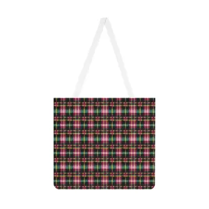 Vampire Art Grunge Red & Green Scottish Tartan Shoulder Tote Bag