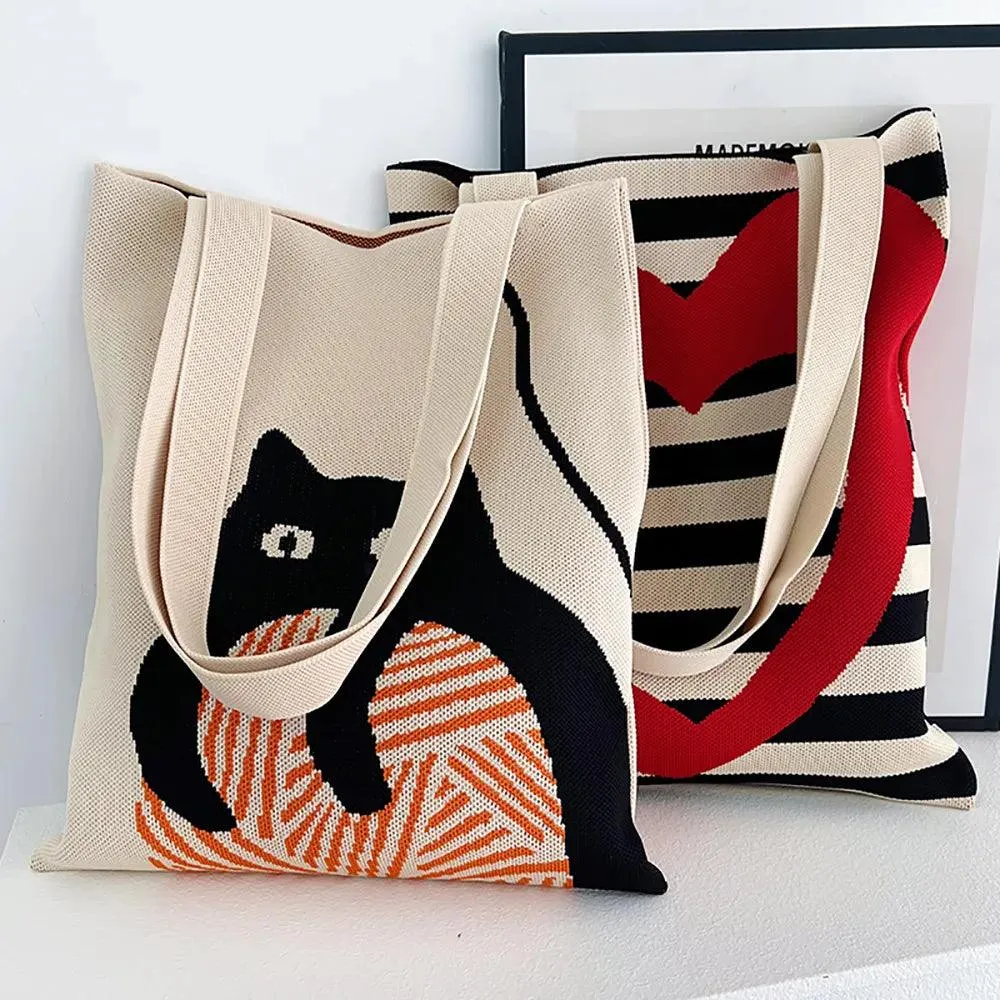 Whiskers n' Yarn Knit Tote Bag