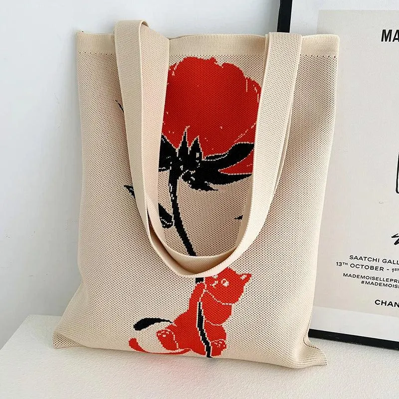 Whiskers n' Yarn Knit Tote Bag