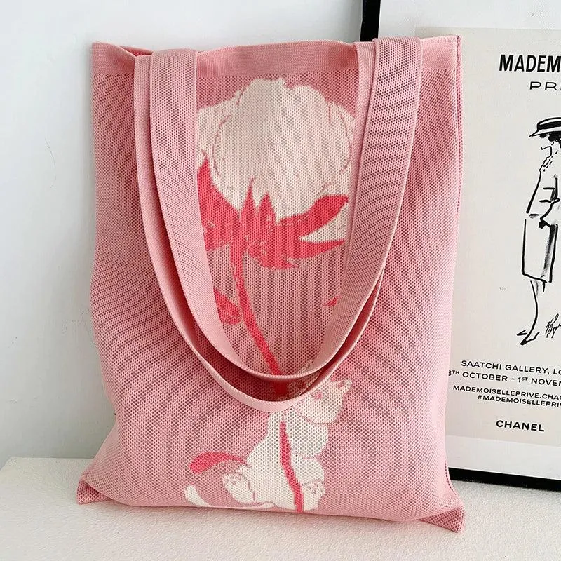 Whiskers n' Yarn Knit Tote Bag