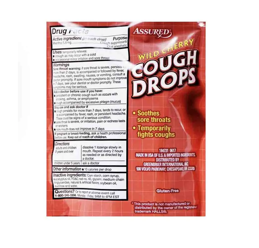 Wild Cherry Cough Drops, 30 Drops