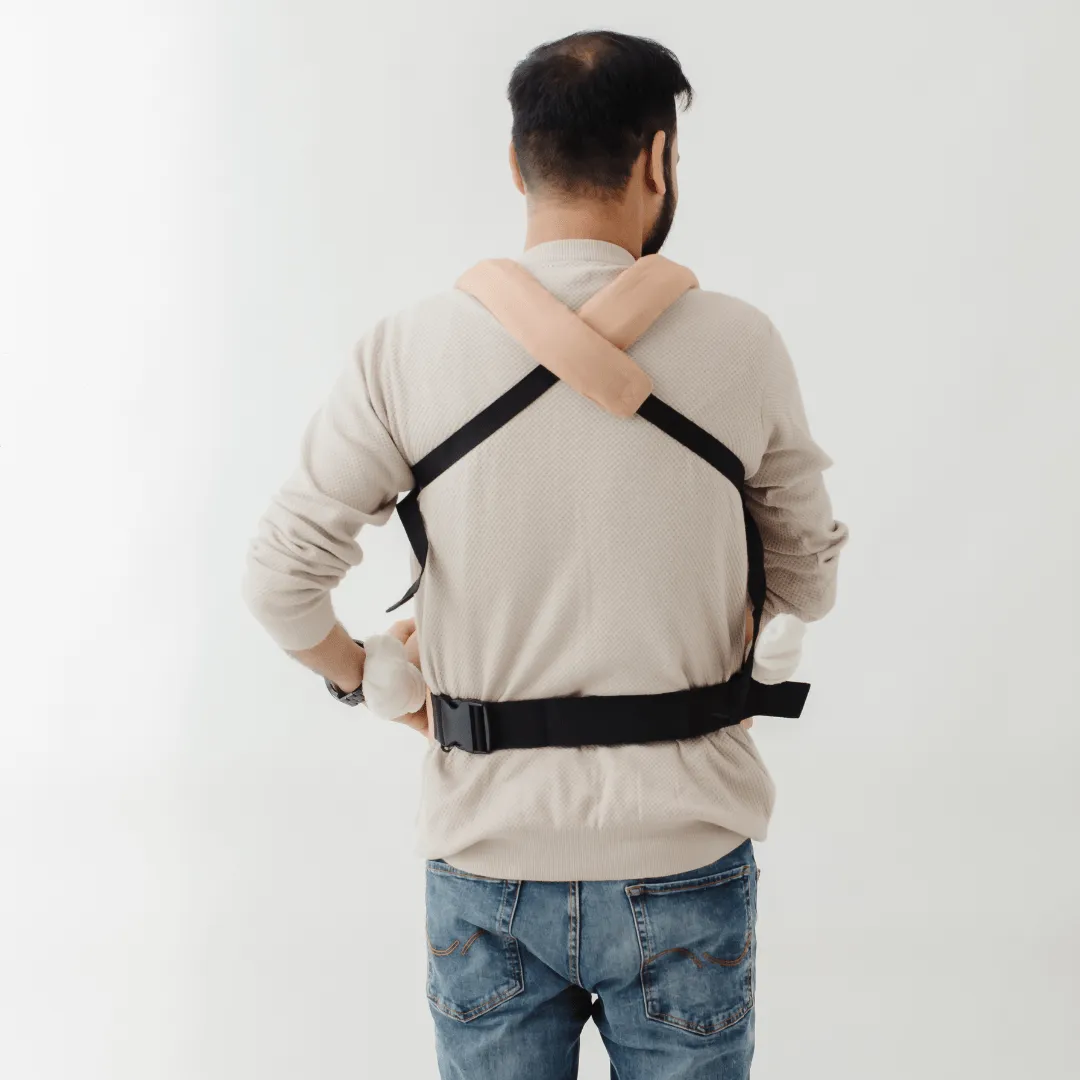 Zoeys Baby Carrier, Made Of Bamboo Linen, Safe & Ergonomic, 2 Carry Positions, for 4 Months to 3 Year Old Baby (Fawn Color)